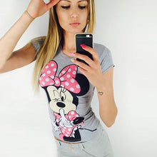2017 Fashion Short Sleeve T-shirts Plus Size Female T shirts Carton Letter Print Top O-neck Women t shirt 71645