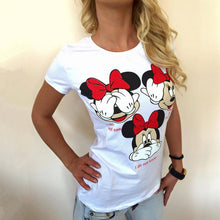 2017 Fashion Short Sleeve T-shirts Plus Size Female T shirts Carton Letter Print Top O-neck Women t shirt 71275