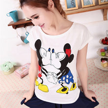 2017 Fashion Short Sleeve T-shirts Plus Size Female t shirts Carton Print tshirt O-neck Women Top 72341