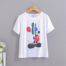 2017 Fashion Short Sleeve T-shirts Plus Size Female t shirts Carton Print tshirt O-neck Women Top 72343