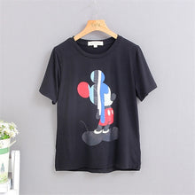 2017 Fashion Short Sleeve T-shirts Plus Size Female t shirts Carton Print tshirt O-neck Women Top 72343