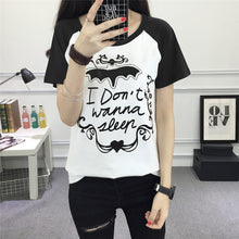 2017 Fashion Short Sleeve T-shirts Plus Size Female tshirts Letter Print Top O-neck Women t shirt 72336