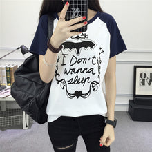 2017 Fashion Short Sleeve T-shirts Plus Size Female tshirts Letter Print Top O-neck Women t shirt 72336