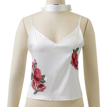 2017 Fashion Sleeveless T-shirts Plus Size Female t shirts Embroidery Crop Top V-neck Women tee 72228