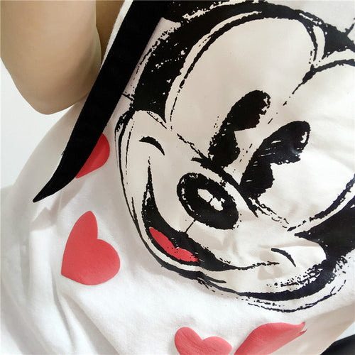2017 Fashion Summer Short Sleeve T-shirts Plus Size Female T shirts Cartoon Letter Print Top O-neck Women t shirt 72395