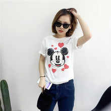 2017 Fashion Summer Short Sleeve T-shirts Plus Size Female T shirts Cartoon Letter Print Top O-neck Women t shirt 72395