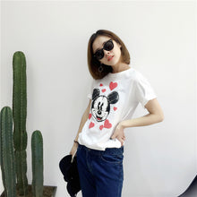 2017 Fashion Summer Short Sleeve T-shirts Plus Size Female T shirts Cartoon Letter Print Top O-neck Women t shirt 72395