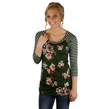 2017 Fashion T-shirt Women Floral Print Splice O Neck Casual Tee Tops T Shirt Female ropa mujer Camisetas Femininas #1205