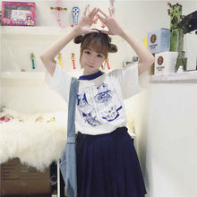 2017 Fashion T-shirts Cute Cartoon Girls Printing Women Short Sleeves New Tops Casual Female Tee Shirts 33007