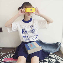 2017 Fashion T-shirts Cute Cartoon Girls Printing Women Short Sleeves New Tops Casual Female Tee Shirts 33007
