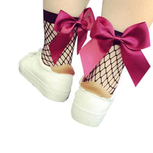 2017 Fashion Women Bowknot Fishnet Ankle High Socks Mesh Lace Fish Net Short Socks Women Girls calcetines mujer #417