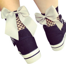 2017 Fashion Women Bowknot Fishnet Ankle High Socks Mesh Lace Fish Net Short Socks Women Girls calcetines mujer #417