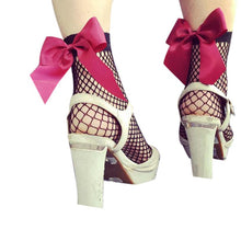 2017 Fashion Women Bowknot Fishnet Ankle High Socks Mesh Lace Fish Net Short Socks Women Girls calcetines mujer #417