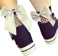 2017 Fashion Women Bowknot Fishnet Ankle High Socks Mesh Lace Fish Net Short Socks Women Girls calcetines mujer #417