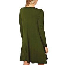 2017 Fashion Women Loose Big Pocket Long Sleeve Solid Ruffles Mini Dress women dresses  lady dresses Winter #1215