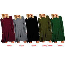 2017 Fashion Women Loose Big Pocket Long Sleeve Solid Ruffles Mini Dress women dresses  lady dresses Winter #1215