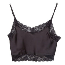 2017 Fashion Women Sexy Lace Camis Solid Sleeveless Bottom Tank Top Silk Ladies Tops haut femme Cropped &23