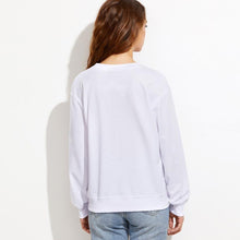 2017 Fashion Womens T shrits Eyelash Printing O Neck White Casaul Loose Tee Tops Female Long Sleeve T Shirt Ropa Mujer #1206