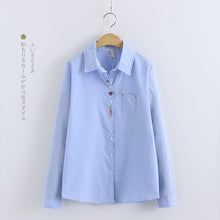 2017 Female Fashion Blouses Turn-down Collar Casual Shirt Ladies Tops Embroidery Blouse Women Plus Size 71699