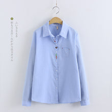 2017 Female Fashion Blouses Turn-down Collar Casual Shirt Ladies Tops Embroidery Blouse Women Plus Size 71699