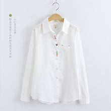 2017 Female Fashion Blouses Turn-down Collar Casual Shirt Ladies Tops Embroidery Blouse Women Plus Size 71699