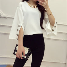 2017 Female Fashion Button Chiffon Blouses Peter Pan Collar With necklace Casual Shirt Elegant Ladies Tops Women Blouse 72471