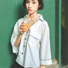 2017 Female Fashion Korea Style Button Blouses V-Neck Casual Shirt Elegant Ladies Tops Loose Women Blouse With Pockets 72474