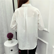 2017 Female Fashion White Blouses Turn-down Collar Casual Shirt Ladies Tops Embroidery Blouse Women Plus Size 71696
