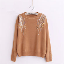 2017 Female Sweater New Autumn Winter Plus Size KnittedO-neck Pullovers Full Sleeve Hot Sale Sequined Bling Outwear 72061