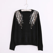 2017 Female Sweater New Autumn Winter Plus Size KnittedO-neck Pullovers Full Sleeve Hot Sale Sequined Bling Outwear 72061