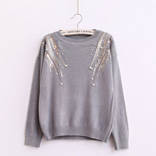 2017 Female Sweater New Autumn Winter Plus Size KnittedO-neck Pullovers Full Sleeve Hot Sale Sequined Bling Outwear 72061