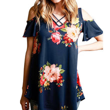 2017 Flower Printed T Shirt Short Sleeve Women T-shirt Fashion V Neck Crossing Casual Tee Shirts Femme poleras de mujer #421