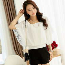 2017 Hot Sale New 4XL Women 3/4 Blouse O-neck Batwing Sleeve Tee Shirt Casual Lace Blouses Fashion Plus Size Blusas 70632