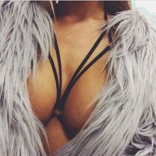 2017 Hot Sale Womens Sexy Bra Elastic Strappy Crop Tops Hollow Out Bra Bustier Cropped Female Black #03