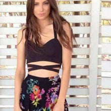 2017 Hot Sexy Tanks Tops Women Summer V-Neck Cut Out Bra Top Crop Bustier Corset Tops Tank Top For Women Black #18