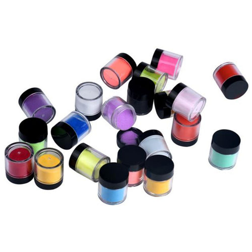 2017 Hot sale women 18 Colors Acrylic Nail Art Tips UV Gel Powder Dust Design 3D Manicure Beauty Nail art decorations Maquiagem