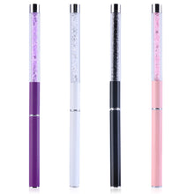 2017 Hot sale women 1PCS Nail Art Care Makeup tools Cosmetics Gel Pen Brush Handle The Crystal Nail art decorations Maquiagem