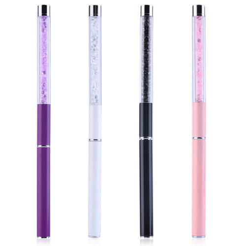 2017 Hot sale women 1PCS Nail Art Care Makeup tools Cosmetics Gel Pen Brush Handle The Crystal Nail art decorations Maquiagem