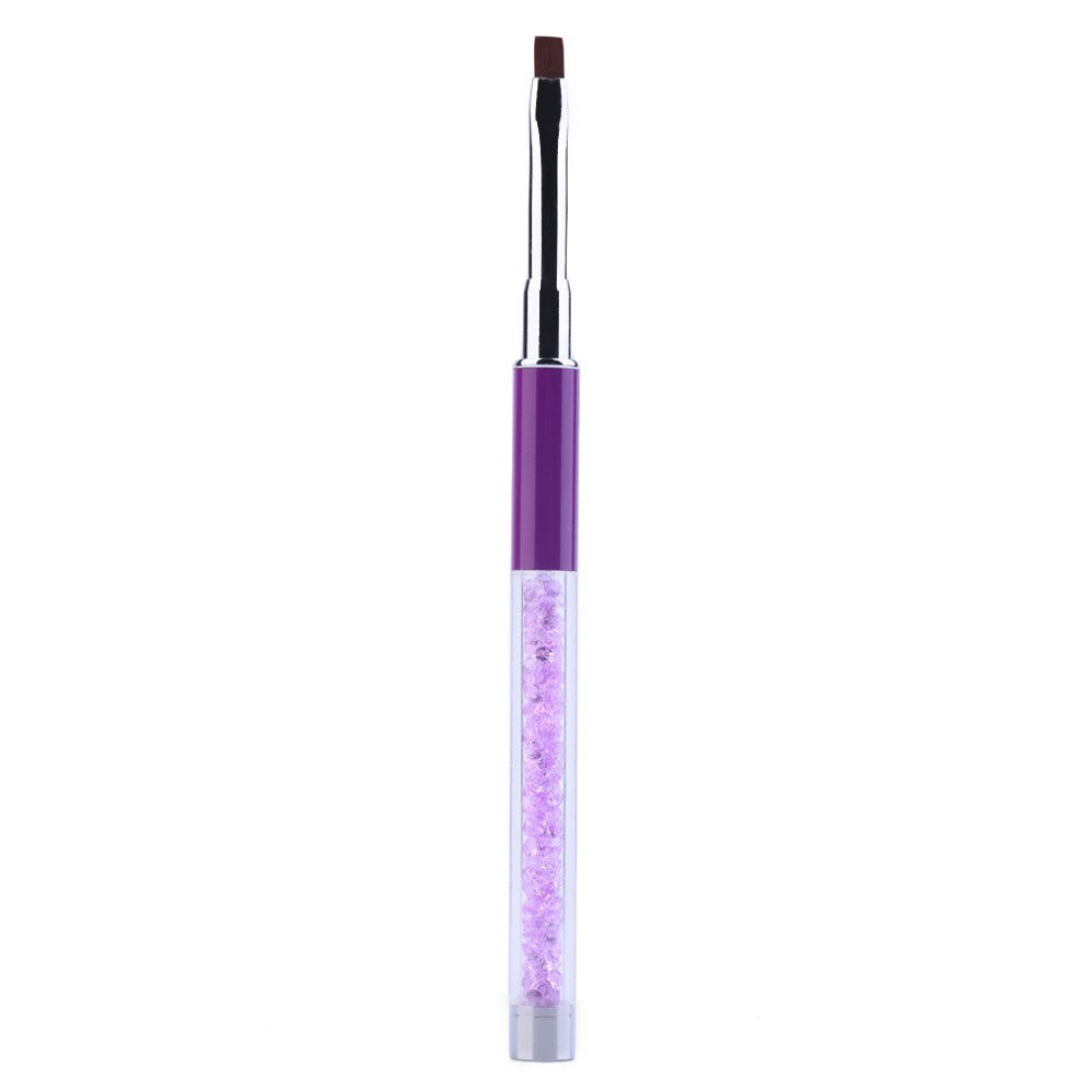 2017 Hot sale women 1PCS Professional Nail art Care Makeup tools Gel Pen Brush Handle The Crystal Nail polish Maquiagem Purple