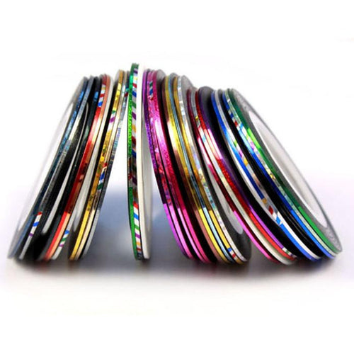 2017 Hot sale women 32 Color Rolls Striping Tape Line Cosmetics 3D Nail art decorations Stickers Stamper Makeup tools Maquiagem