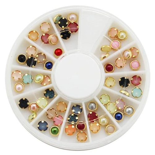 2017 Hot sale women 3D Acrylic Nail Art Tips Stud DIY Decoration Glitter Rhinestones Wheel Nail art decorations Maquiagem