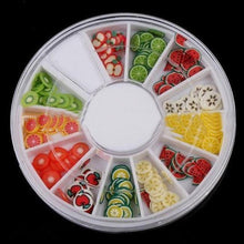 2017 Hot sale women DIY Acrylic Nail Art Decorations Fruit Slices 3D stickers Nails Wheel Rhinestones Nail Art sticker Maquiagem