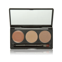 2017 Hot sale women Make up Cosmetics 3 Colors Eyebrow Powder Concealer Palette With Mirror Eyebrow brush Professional Maquiagem