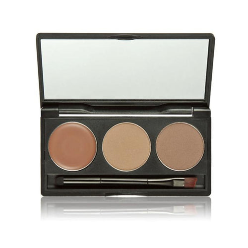 2017 Hot sale women Make up Cosmetics 3 Colors Eyebrow Powder Concealer Palette With Mirror Eyebrow brush Professional Maquiagem