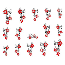 2017 Hot sale women Nail Stickers Decals DIY Red Flowers Design Nail Tip Art Water Transfers Decal Sticker Maquiagem Cosmetics