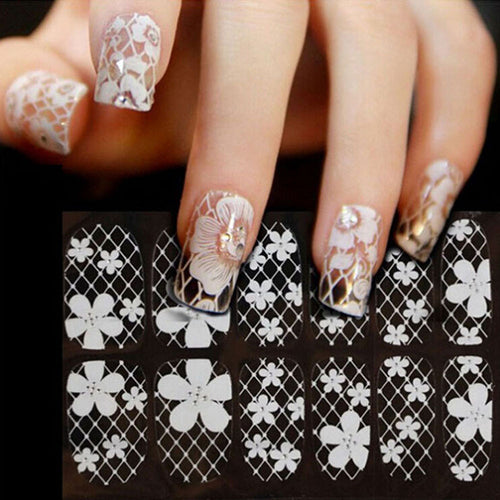 2017 Hot sale women Nail sticker Lace Diamond Flower Pattern Stickers Nail art decorations Tips Makeup tools Maquiagem