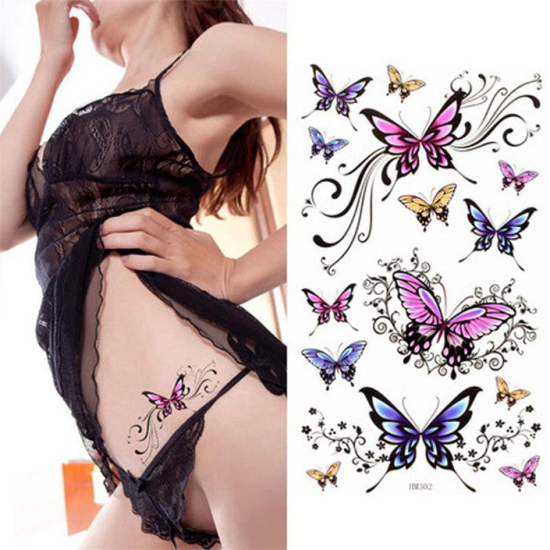 2017 Hot sex products Toopoot's vestidos 2017 Beautiful Cute Butterfly Tattoo Stickers Temporary Waterproof Tattoo #AP5