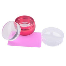 2017 Jelly Nail Art Stamp Silicone Red Metal Handle Stamper Scraper With Cap + DIY Printing Tools Manicure Kit