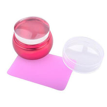 2017 Jelly Nail Art Stamp Silicone Red Metal Handle Stamper Scraper With Cap + DIY Printing Tools Manicure Kit