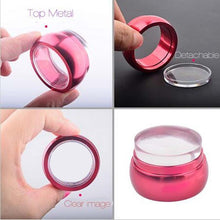 2017 Jelly Nail Art Stamp Silicone Red Metal Handle Stamper Scraper With Cap + DIY Printing Tools Manicure Kit